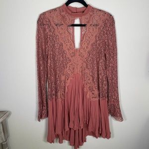 Free People Tell Tale Lace Tunic Dress
